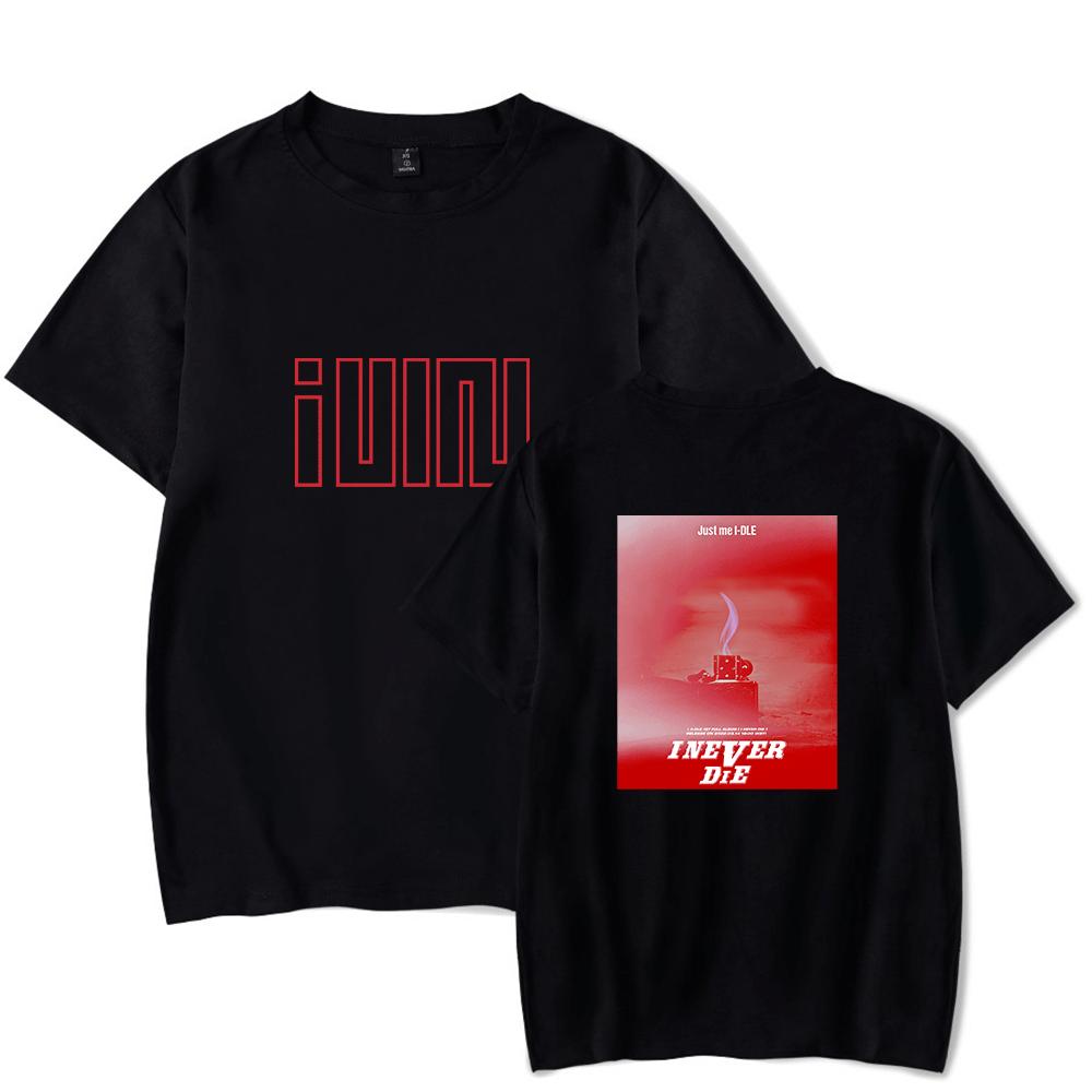 2023 Kpop Gidle New Album I Never Die Tshirt Cotton Tee Tops Short Sleeve For Unisex And Women Casual Streetwear