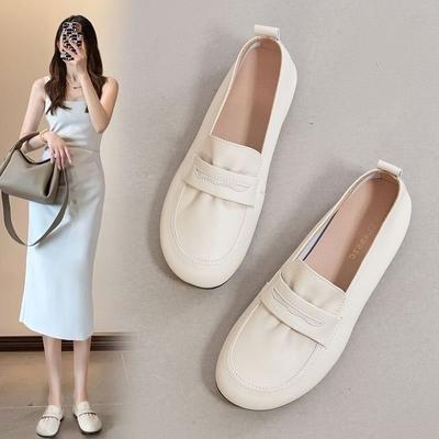 New Soft-soled Soft Leather One-pedal Single Shoes Women's Fashion Versatile Small Leather Shoes Women's Shoes