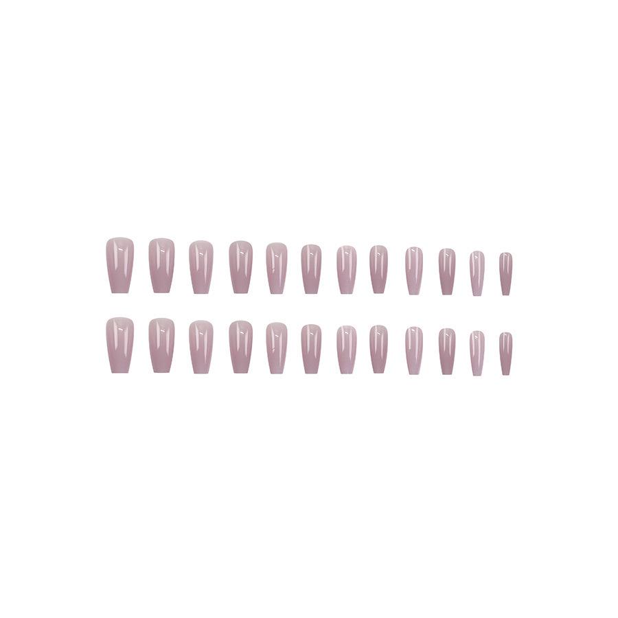 Light Pink Wave Pattern Medium-Long Detachable Wearable Nails