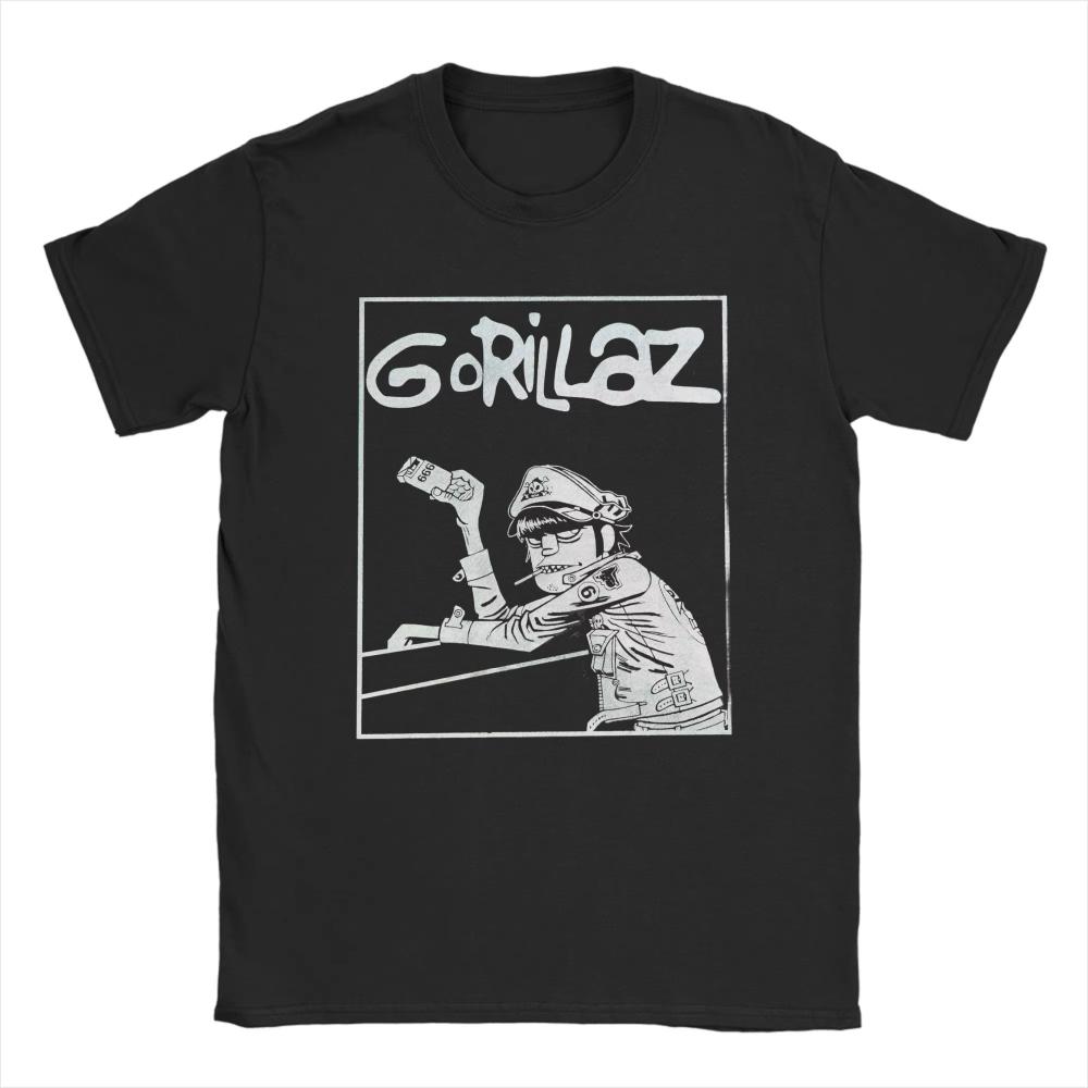 

Музыкальная группа Gorillazs Панк-рок Принт Футболка Летние Повседневные Футболки Мужские Женские Хлопок Дышащие 3XL Футболки С Коротким Рукавом... S разноцветный