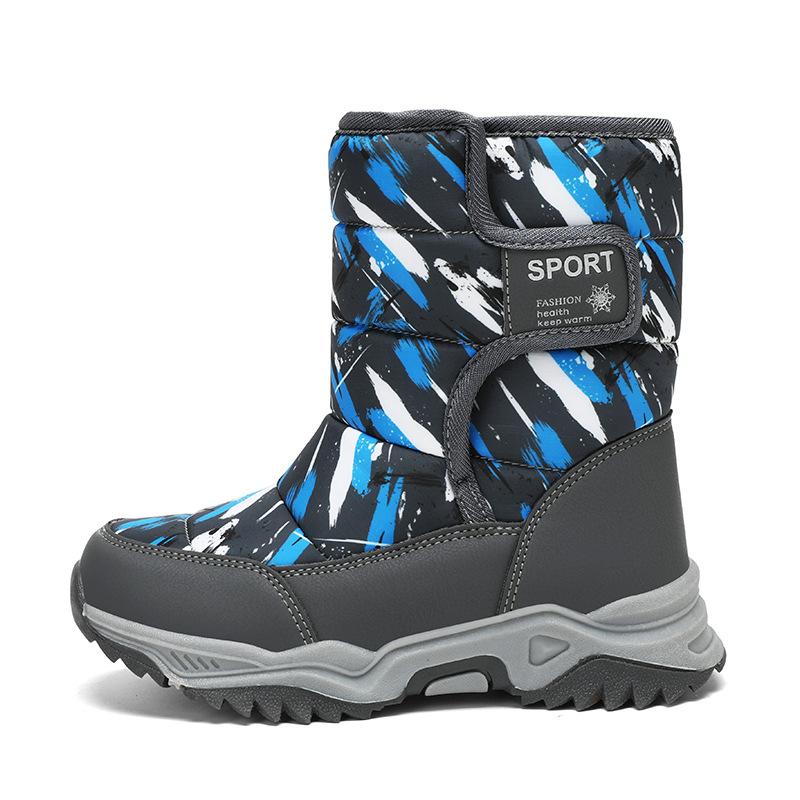 2025 Winter Children Shoes Plush Waterproof Fabric Non-Slip Girl Shoes Rubber Sole Snow Boots Fashion Warm Outdoor Boots