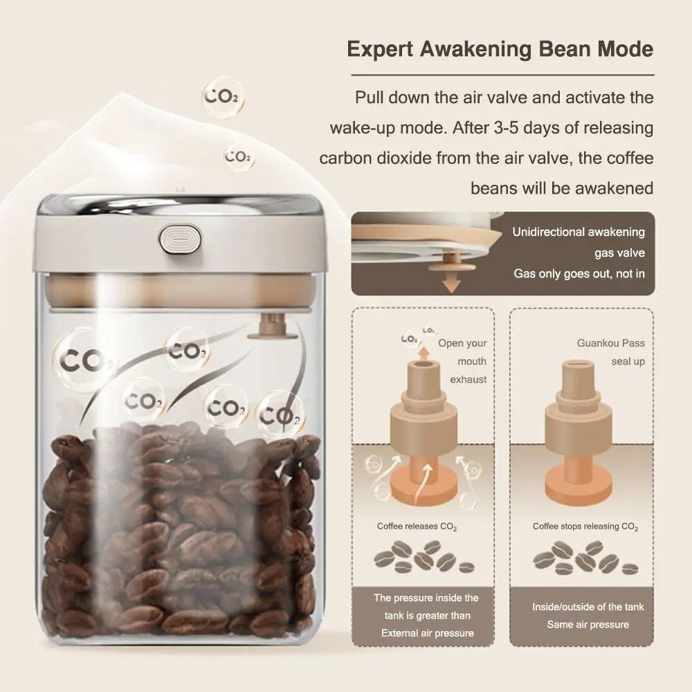 Large Capacity Coffee Beans Vacuum Sealed Tank Bean Storage Container  Milk Powder Storage