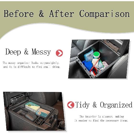 JDMCAR Center Console Organizer Tray Compatible With Toyota Tacoma Accessories 2016- , Armrest Ert Container ABS Material Secondary Storage Box