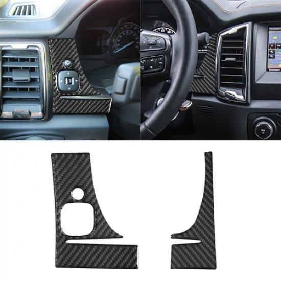 2Pcs Carbon Fiber Interior Speedometer Side Cover Trim For Ford Ranger -