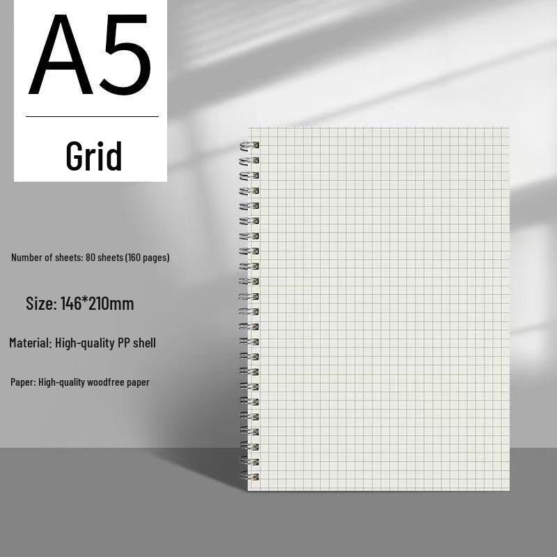 Thick A5/B5 Grid Notebook for Junior & Senior High: Large, Durable, Simple Design