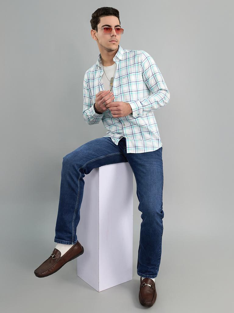 Monte Carlo Mens Regular Fit Check Full Sleeve Shirt