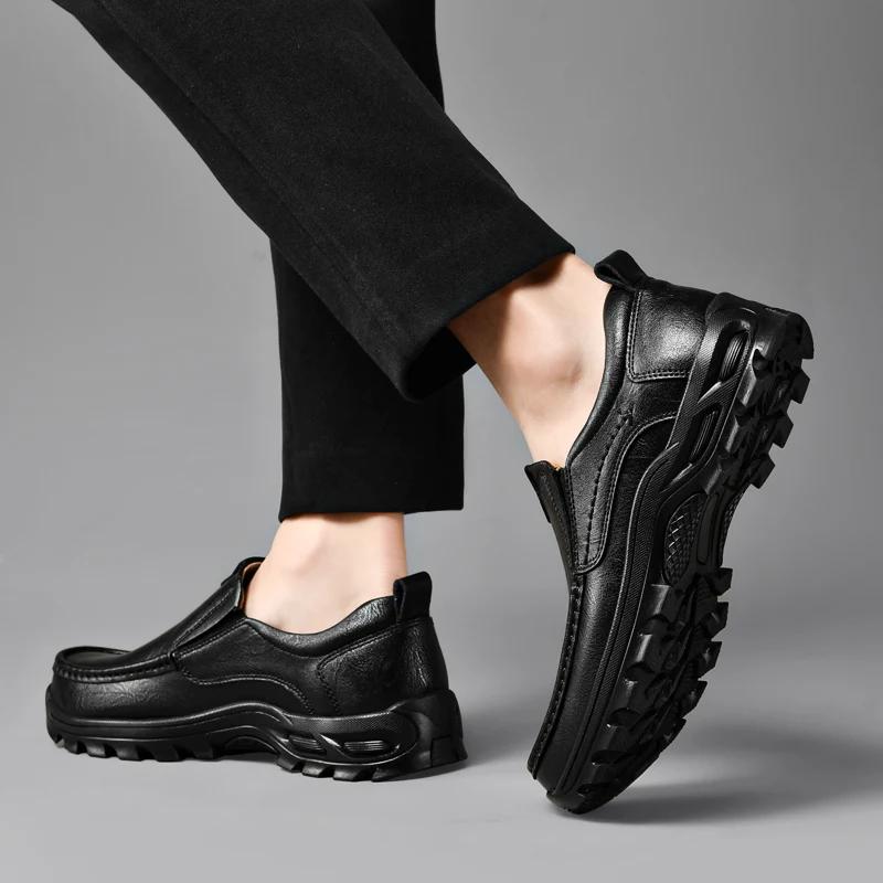 2025New Luxury Brand Men Handmade Genuine Leather Loafers Casual Comfy High Quality Retro Business Shoes Soft Bottom Dress Shoes