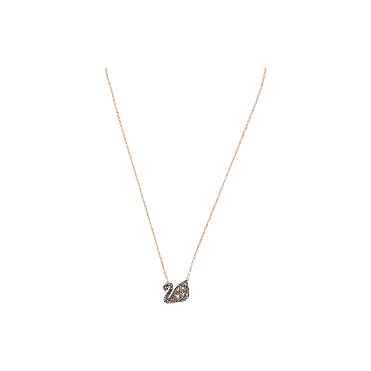 Swarovski Black And White Hollow Swan Imitation Crystal Necklace Women necklace 5281275 Box (Random Color)