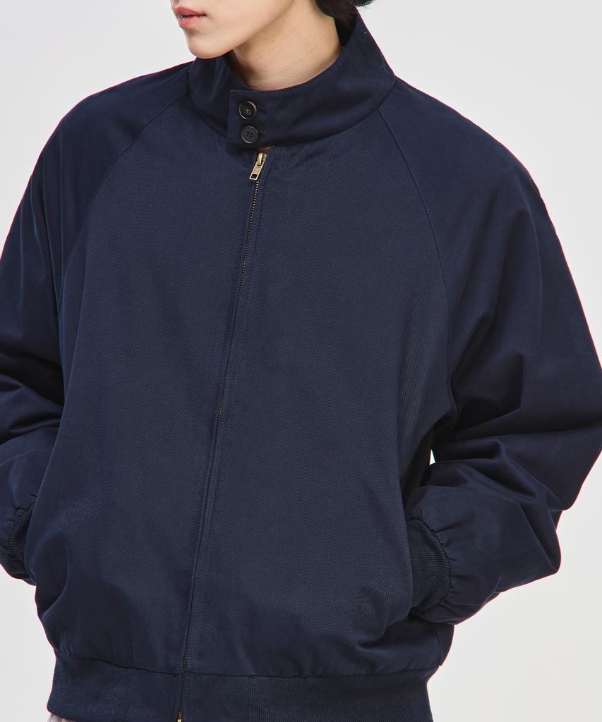 Signature Cotton Crop Harrington Jacket [Navy]