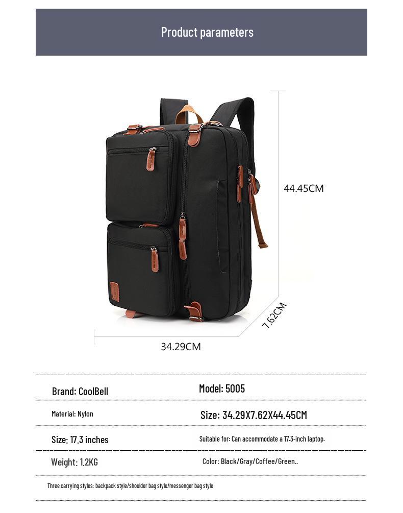 Borsa a mano multifunzionale da uomo: Zaino e Borsa a Tracolla Eleganti a 3 Modi