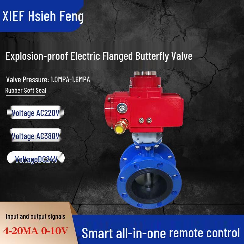 Kalei D941X-16C Electric Flange Butterfly Valve CN plug (adapter included)