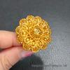 Dubai 24k Gold Filigree Flower Ring - Women's Wedding Jewelry for Global Elegance