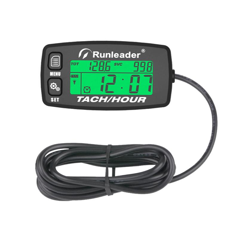 

HM032B Inductive Tachometer Gauge Alert RPM Engine Hour Meter Backlit Resettable Tacho Hour Meters for Motorcycle ATV Lawn Mower чорний