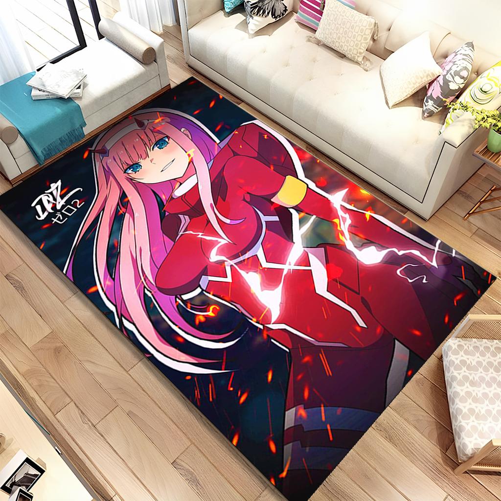 Sexy Girl Zero Two DARLING In FRANXX Area Rug,Carpet for Home Living Room Bedroom Sofa Doormat Decor,kid Non-slip Floor Mat Gift