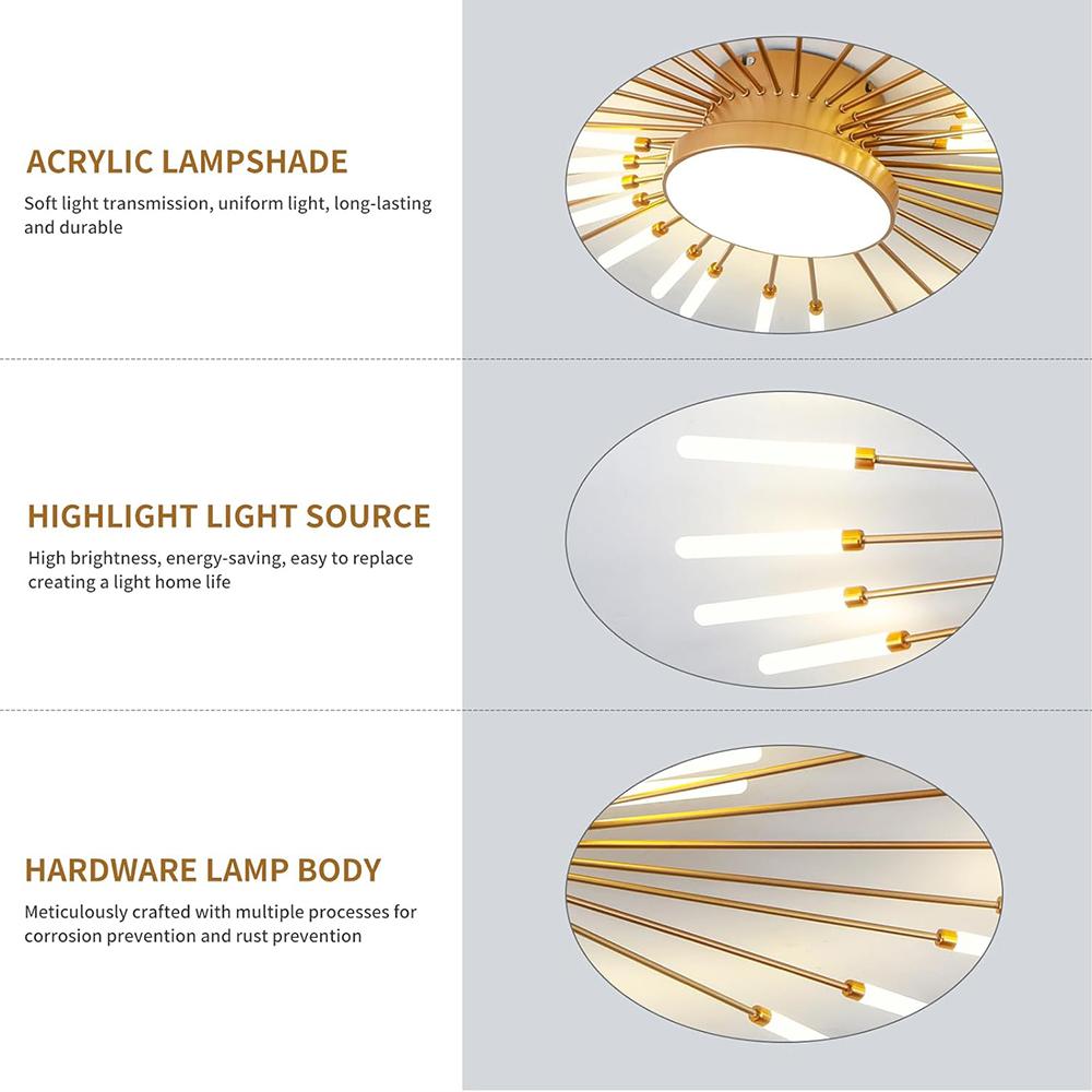 Guld 42 Huvuden Ej Dimbar Pendellampa Kreativt Fyrverkeridesign Ljuskrona Modern Taklampa för Vardagsrum Utställningshall Sovrum