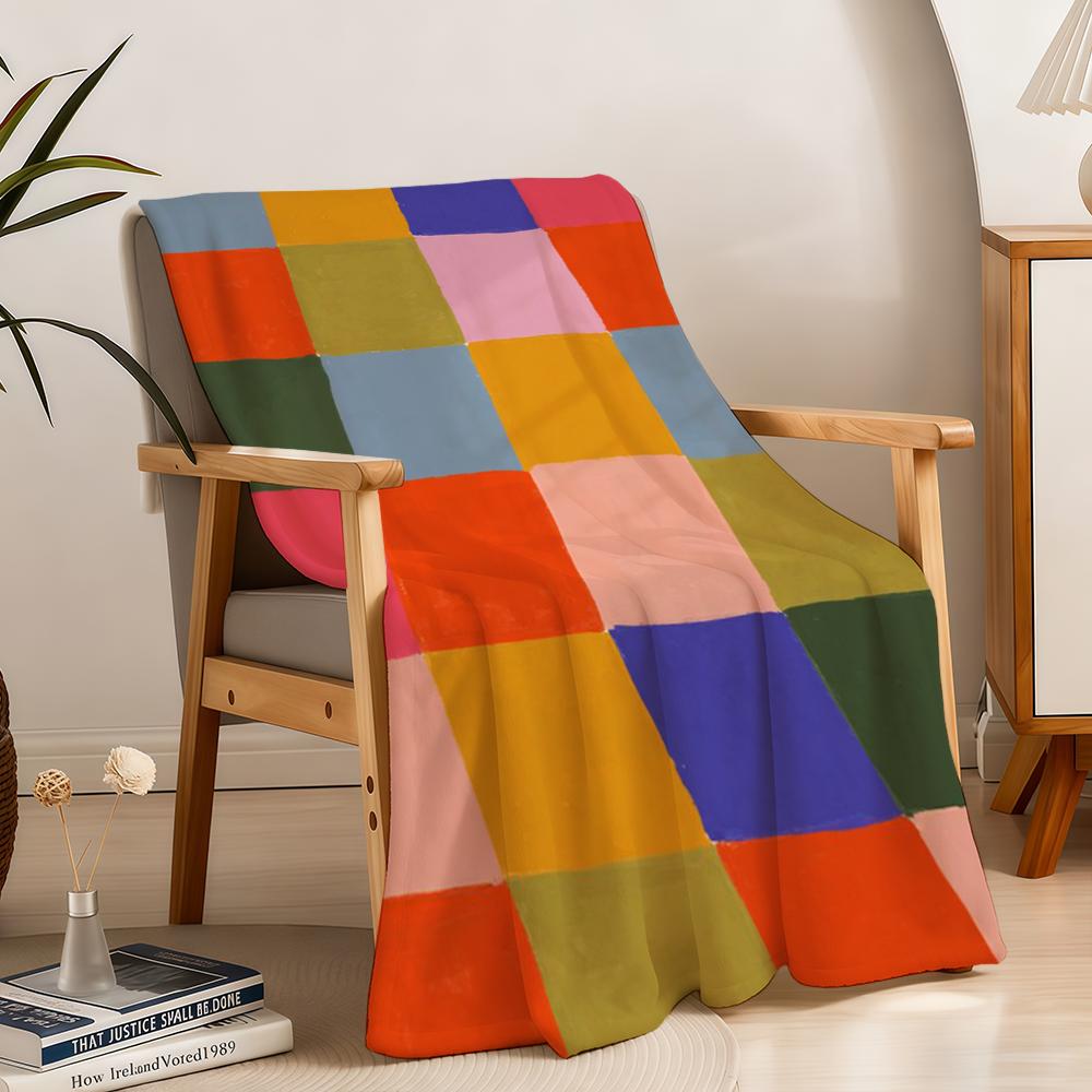 Blanket Throw Super Colorful Cosy Plush Living Room Plaid Sofa Couch Childish Birthday Gifts
