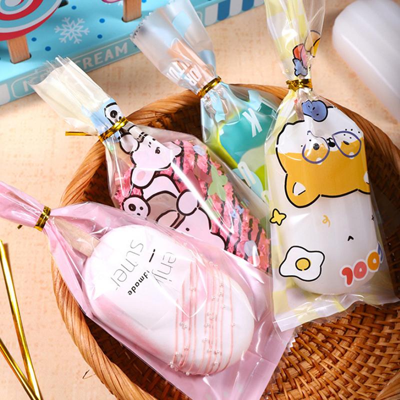 100Pcs Cartoon Food Grade Ice Cream Bags Disposable Self Sealing Bag Popsicle Protective Cover Storage Bag Packing Bag