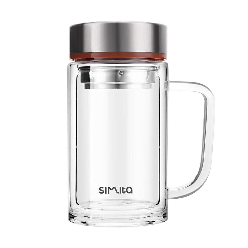 Schmidt Double-Wall Glass Tea Mug with Infuser & Handle