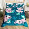Lovely Axolotl Sleep Bedding Kit For Boys Girls Kawaii Reptiles Animal Comforter Cover Single Size King Size Size Sea Wildlife Axolotl Bed Cover