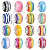 10/20/30/50pcs Resin Rainbow Stripe European Bead Large Hole Colored Resin Craft Bead Spacer Bead DIY Bracelet Snake Chain Jewelry Making