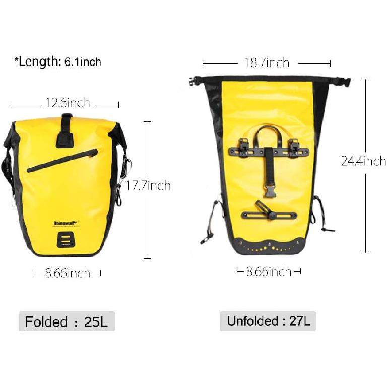Rhinowalk Bike Bag Waterproof Bike Pannier Bag 27L,(for Bicycle Cargo Rack Saddle Bag Shoulder Bag Laptop Pannier Rack Bicycle Bag Professional