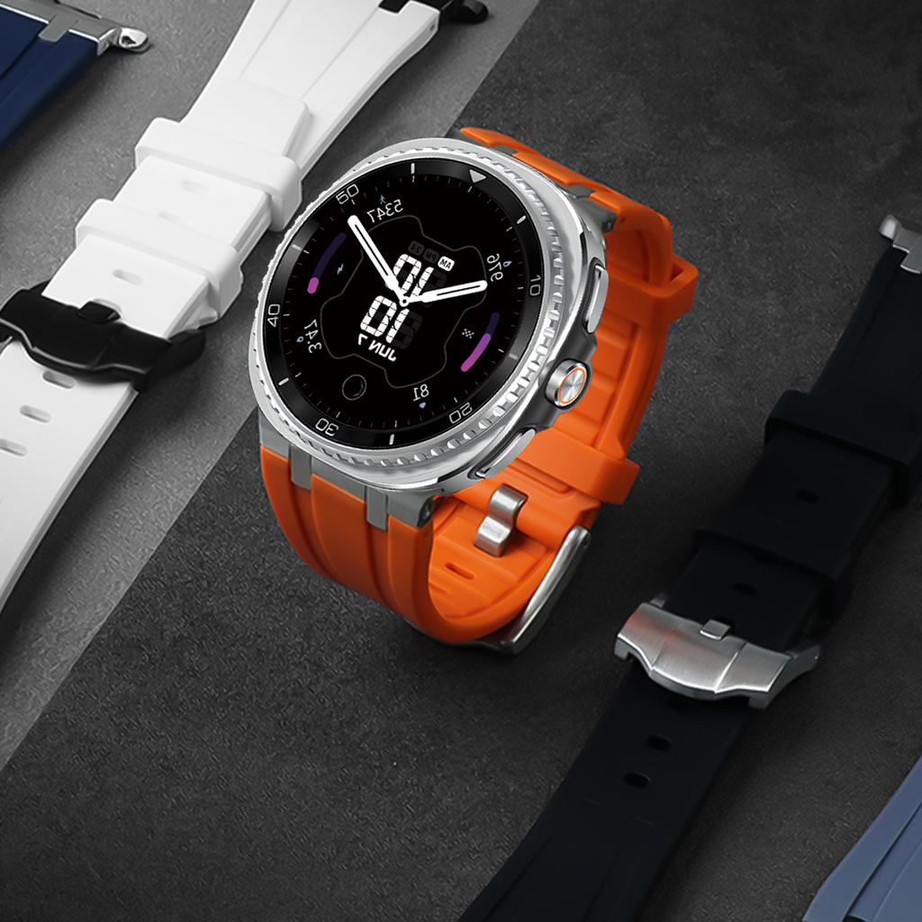 Luxury Silicone Band For Samsung Galaxy Watch 8/8 Classic Sport Strap Metal Buckle Connector For Galaxy 8 Classic 46mm Bracelet