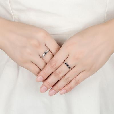 Romantic Mountain and Sea Love Couple Ring, Mountain Alliance and Sea Oath Opening Ring