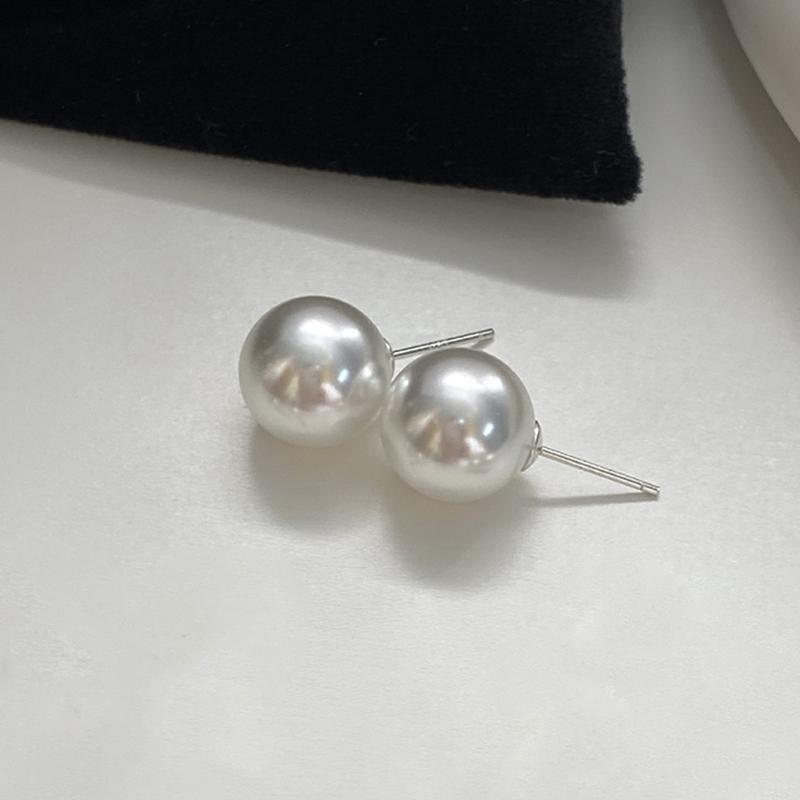 Classics Luxury Round Red Zircon Bead Stud Simple Earrings for Women Fashion Body Piercing Trend Jewelry Accessories Party Gifts