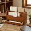 Rustic Desktop Drawer Storage Box Wooden Mail Organizer Stationery Storage Containers  Office Use