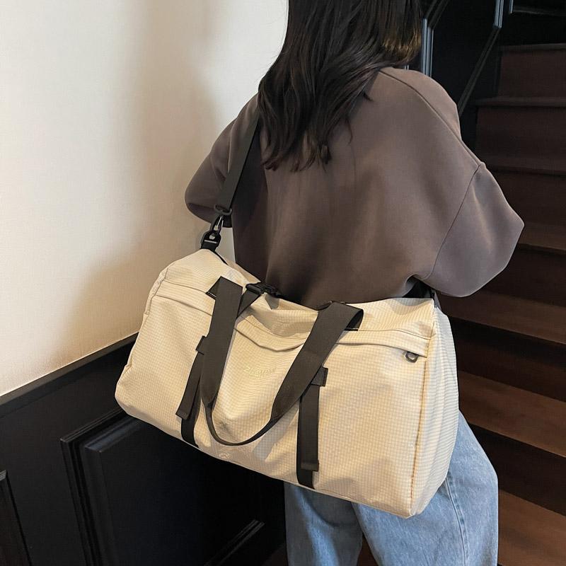 Large Capacity Sports Fitness Bag Separation Shoes Bags Shoulder Bag Plaid Storage Travel Bag