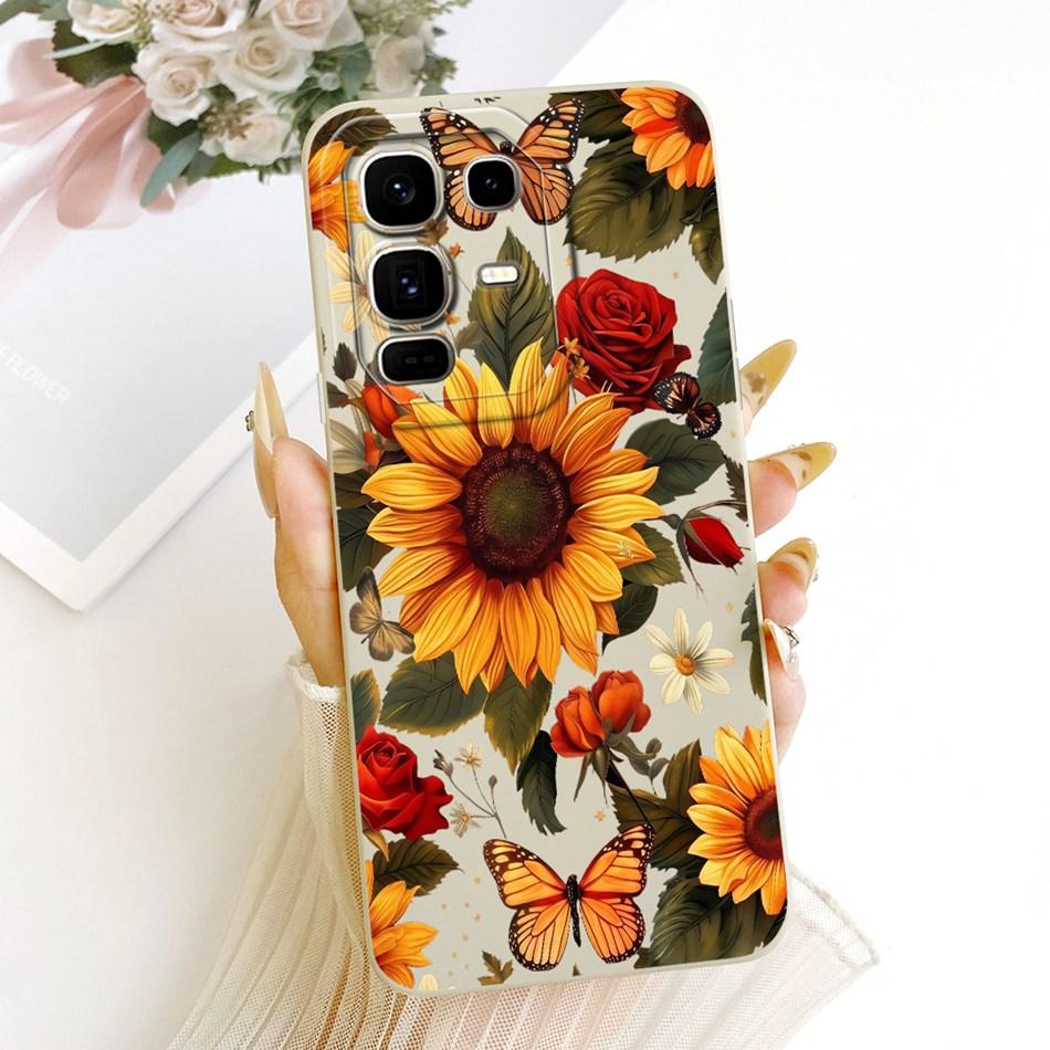 For Infinix Note 50 Pro+ Cute Cat Flower Cartoon Phone Case For Infinix Note 50 Pro Plus X6856 Shockproof Soft Silicone Bumpers