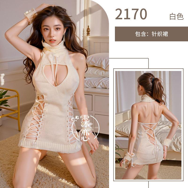 Sex underwear abstinence department new turtleneck sweater knitted sleeveless dress sexy pure desire sexy
