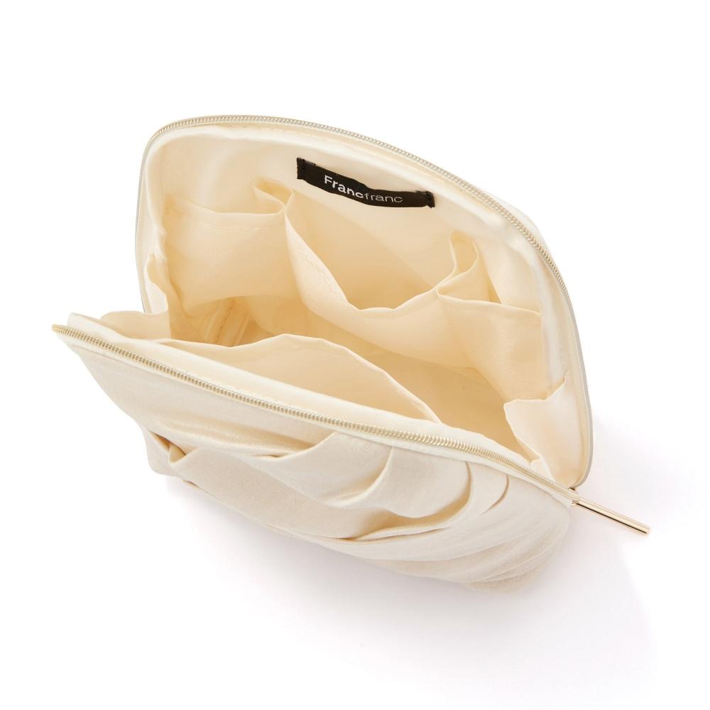 Franc Franc Japan Pearl Blossom Stand Pouch Ivory