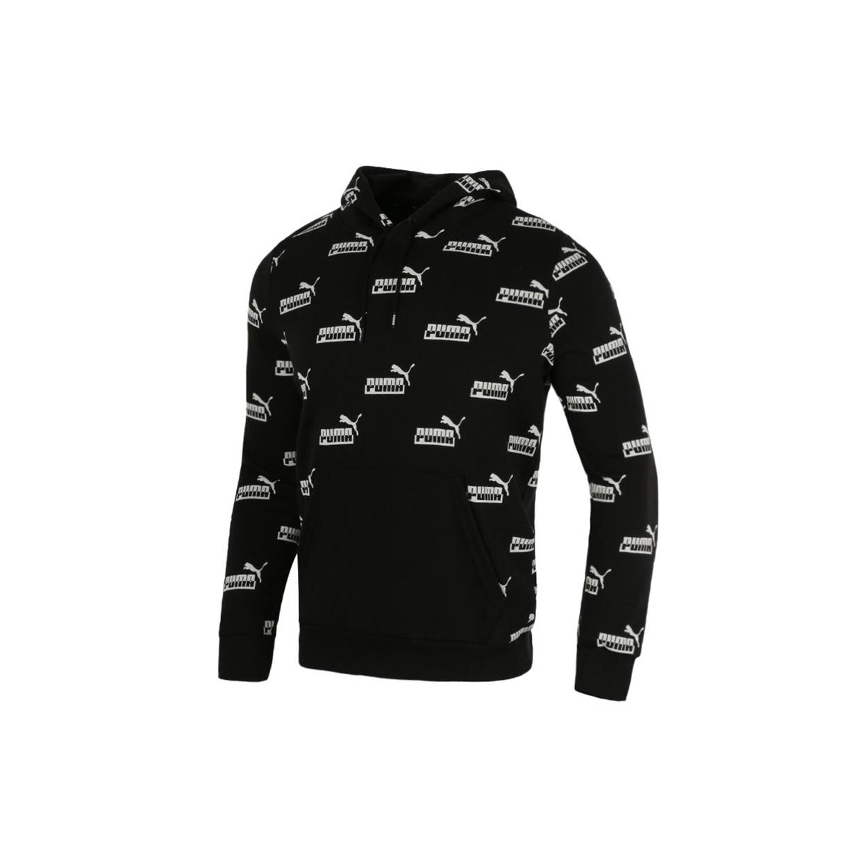 PUMA Logo Printed Casual Sports Hooded Sweater Men s Black 588803-01 XXL