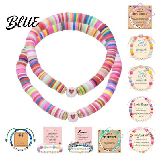 Child-friendly Jewelry Sister Friendship Bracelet Adjustable Beaded Bohemian Colorful Polymer