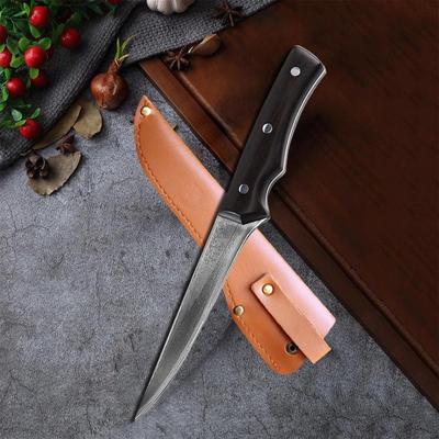 Damascus Steel Boning Knife Kitchen Knife Barbecue Sushi Meat Fish Slicing Cooking Cutter