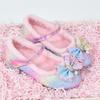 Girls' 2025 Korean Style Princess High Heel Leather Shoes with Colorful Sequins