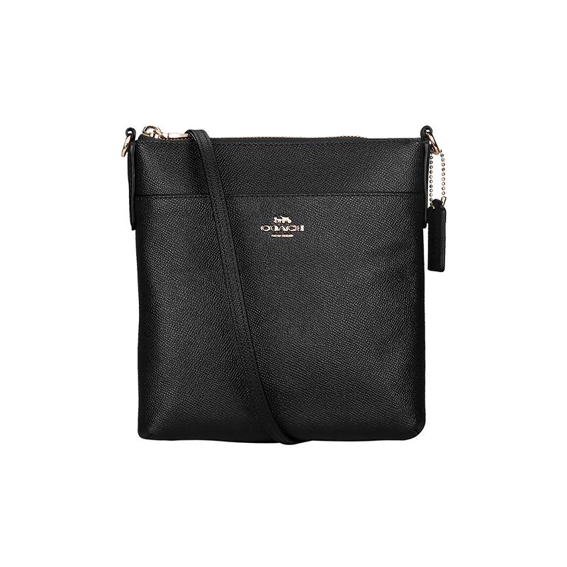 COACH Kitt Logo Cross Grain Leather Crossbody Bag Small Women s Black чёрный