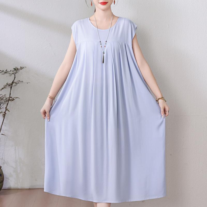 Plus Size Sommer Vintage Kleid Frau Oversize Lose ärmellose lässige elegante lange Kleider