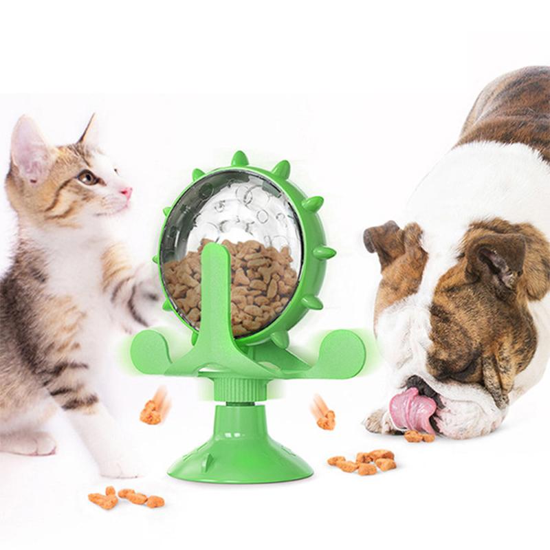 Dog Cat Feeding Interactive Wheel Toys Pet Leaking Food Training Ball Slow Dog Feeder Funny Dog Wheel Pet Products