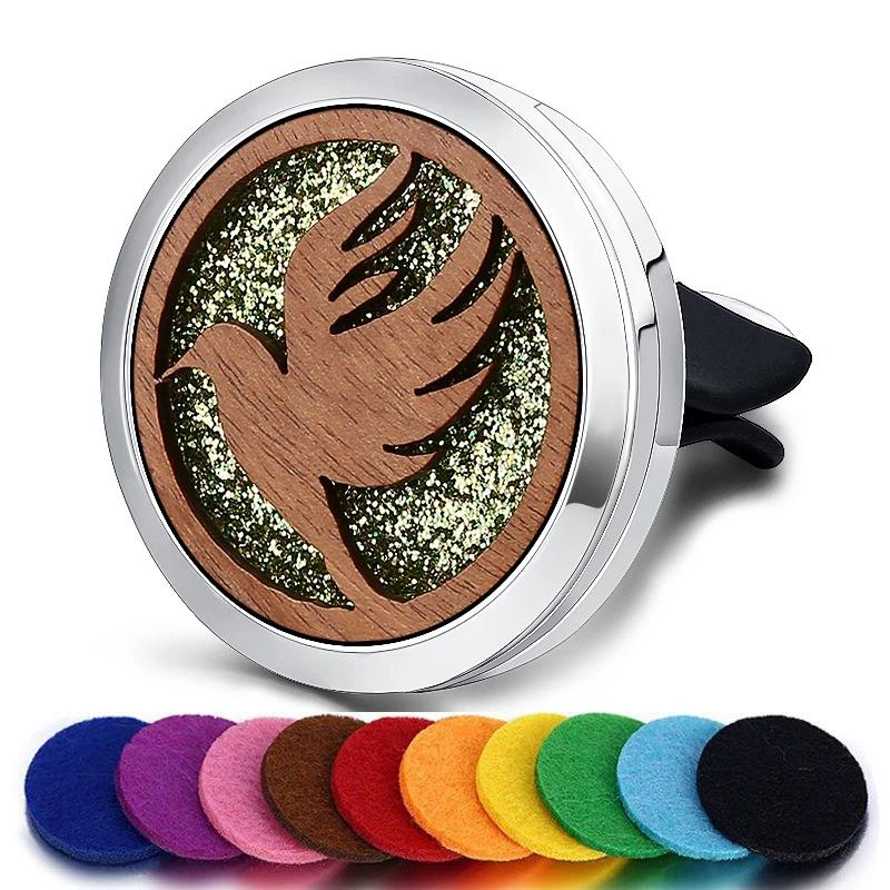 Refillable Car Air Freshener Smell Natural Wood Perfume Diffuser Clip Auto Vent Freshener Decoration Interior Accessories