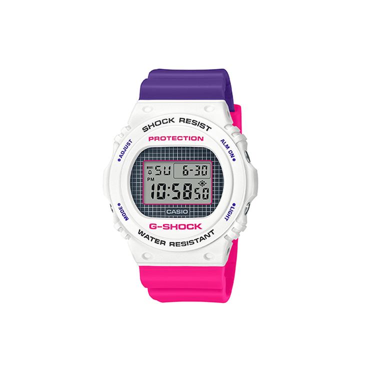 

CASIO Women s G-SQUAD Series White Watch DW-5700THB-7 DW-5700THB-7 White Red Blue