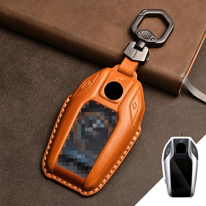 Geeignet für BMW LCD Schlüsselanhänger Neue 5er Reihe 535/7er Reihe 730li/740/X3/X5/X7 Leder Autotasche