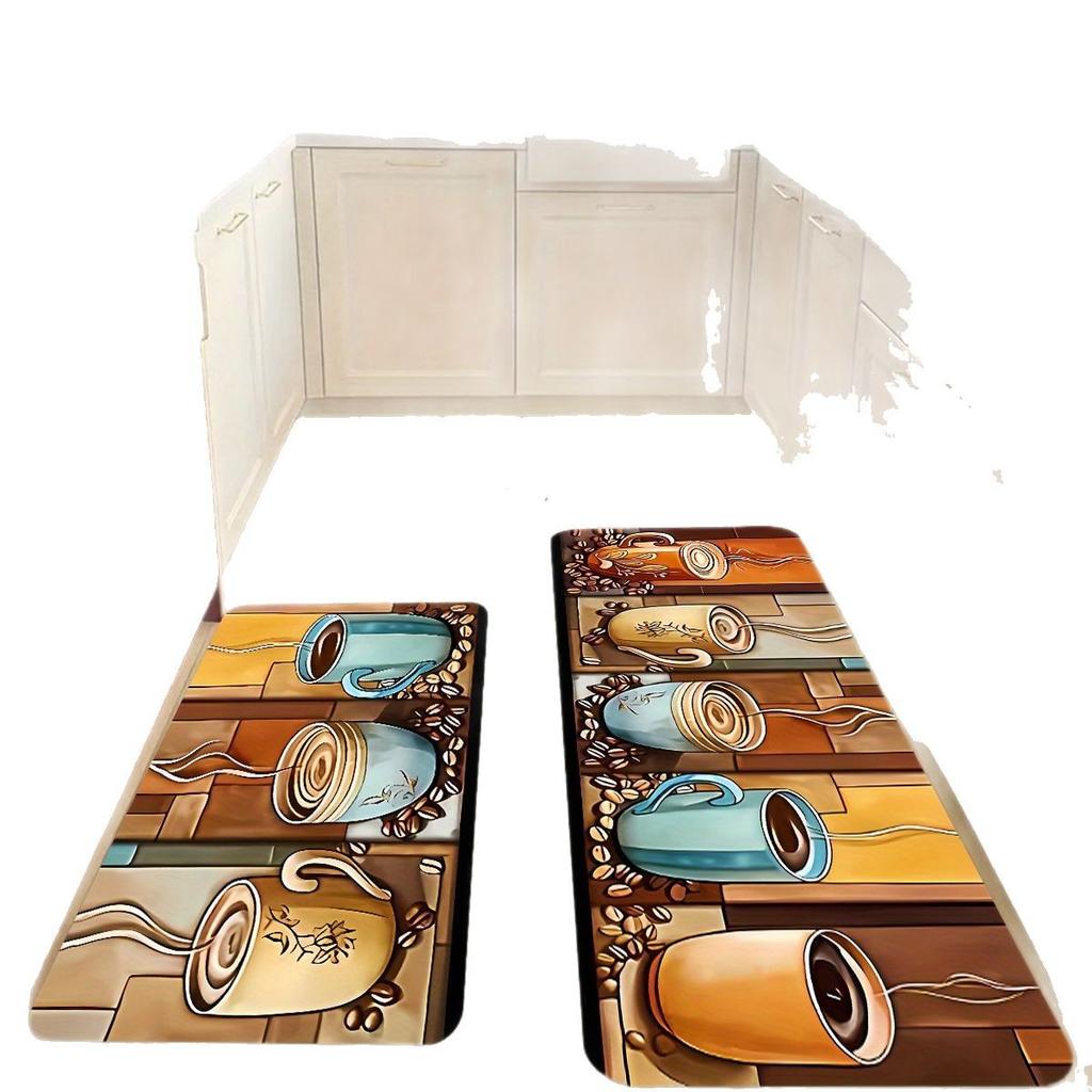 1 tapis de cuisine anti-fatigue, imprimé galets, imperméable, antidérapant, épais, rembourré, tapis de cuisine très résistant et confortable pour la cuisine