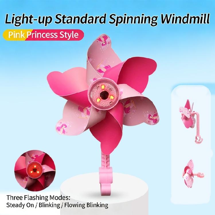 Energy Saving Windmill Bike Light Bike Handlebar Pinwheel Decoration Fun Bike Accessories for Low Light Cycling