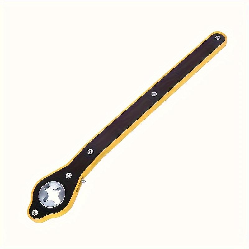 1Pc Heavy Duty Metal Tire 0kg Top Wrench 360 ° Rotating Knob Rust-Proof Long Handle Scissor-Type 0kg Head Ergonomic Handle Design Sturdy Hexagon socket wrench