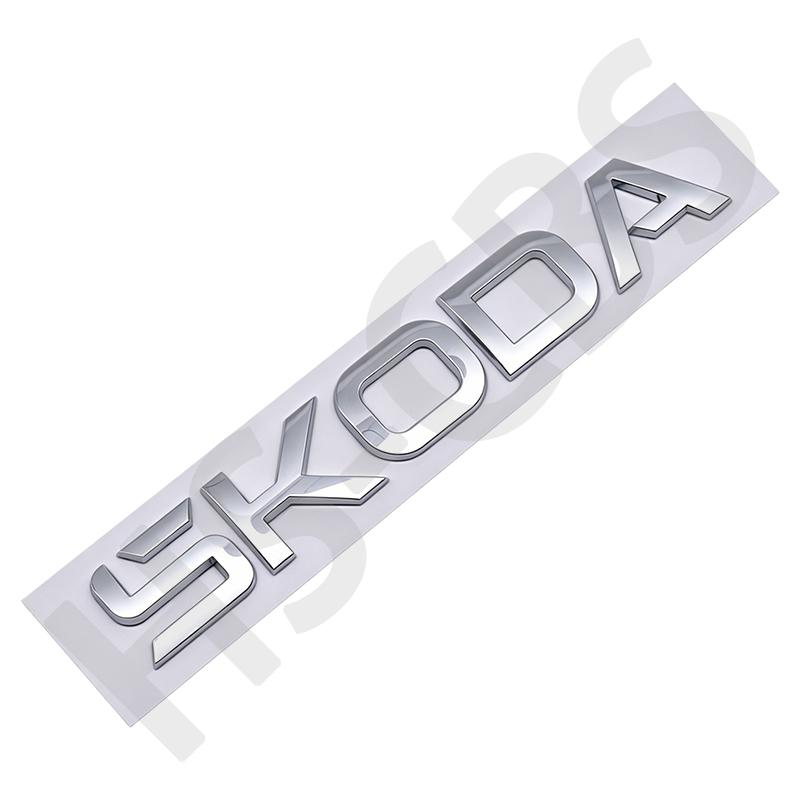 1pcs 3D ABS SKODA Letter Emblem Car Sticker SKODA Logo Car Rear Trunk Badge Decal Sticker Car Exterior Accessories