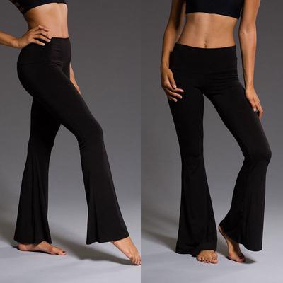 Damen Schlaghose mit hoher Taille und elastischer Skinny-Fitnesshose mit ausgestelltem Bein