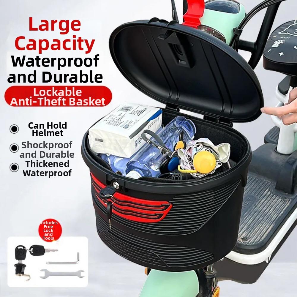 Large Capacity Electric Scooter Basket Plastic Anti-theft Baskets Replacement