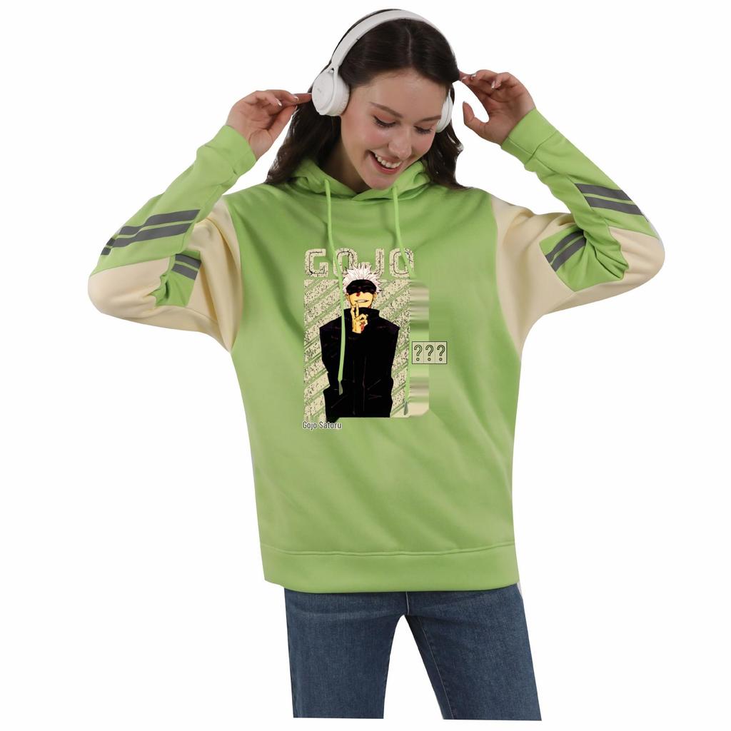 Jujutsu Kaisen Color Block Patchwork Fleece Hoodie for Men & Women